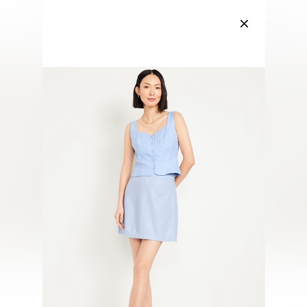 Old navy linen blend vest and skirt set